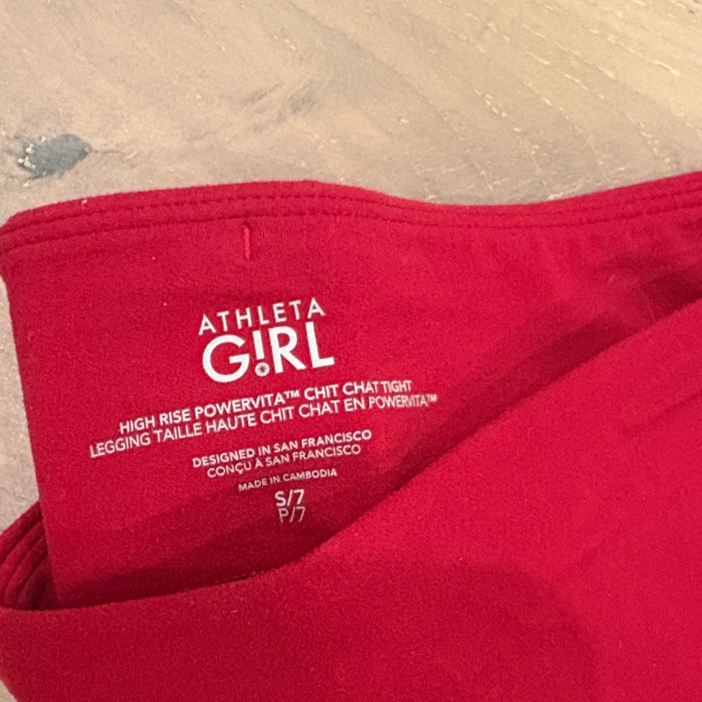 Athleta Girl Bright Red Leggings